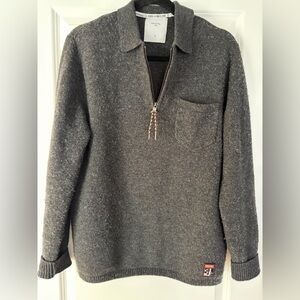 Percival Gray Half-Zip Men's Wool Sweater